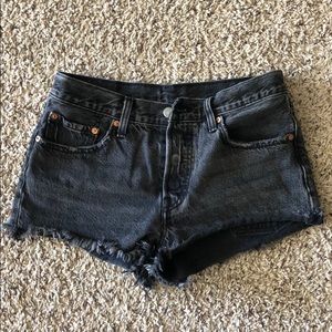 Levi’s 501 black denim shorts